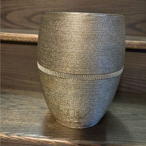 Gold rhinestone bathroom garbage container brand new ret$98